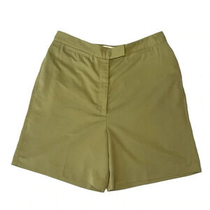 IZOD Women’s Olive Green High-Waisted Bermuda Shorts Size 12 -Vintage Style